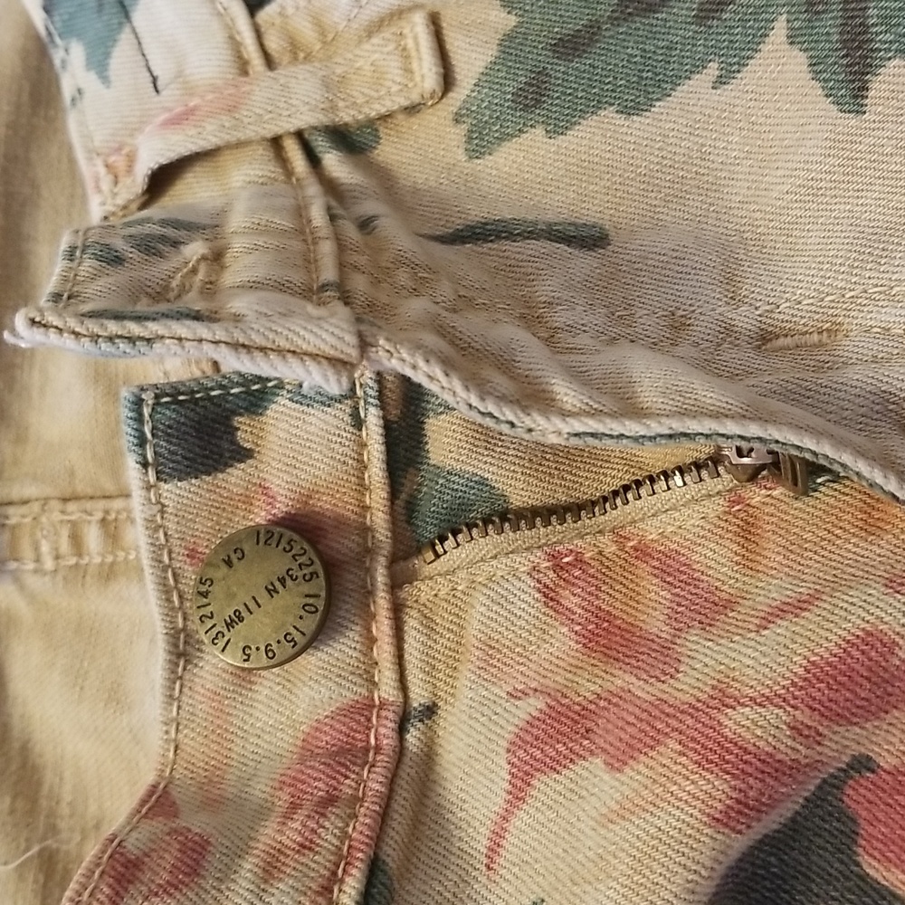 Current Elliott The Stiletto Haystack Floral Cropped Ankle Jeans - Picture 10 of 11